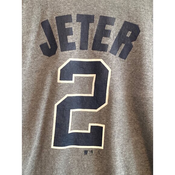 MLB New York Yankees Jeter #2 Shirt Majestic Long Sleeve Yankee Patch 14/16 - Picture 4 of 10